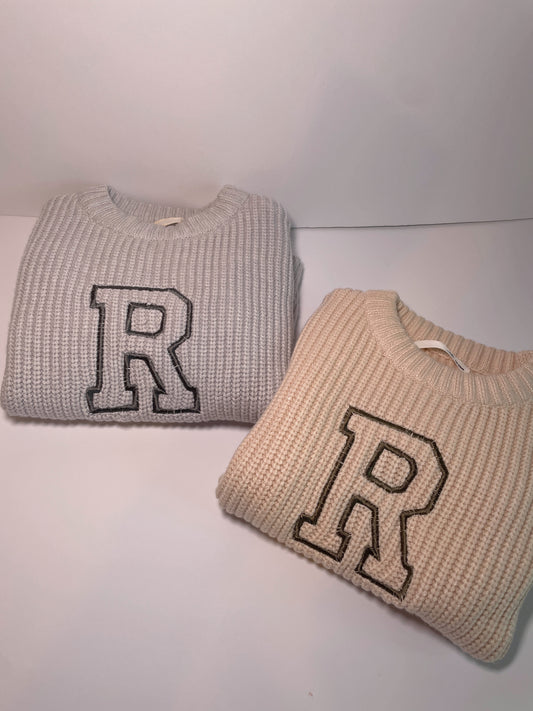Letter knit jumper