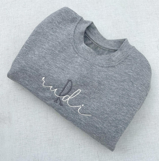 initial name sweatshirt